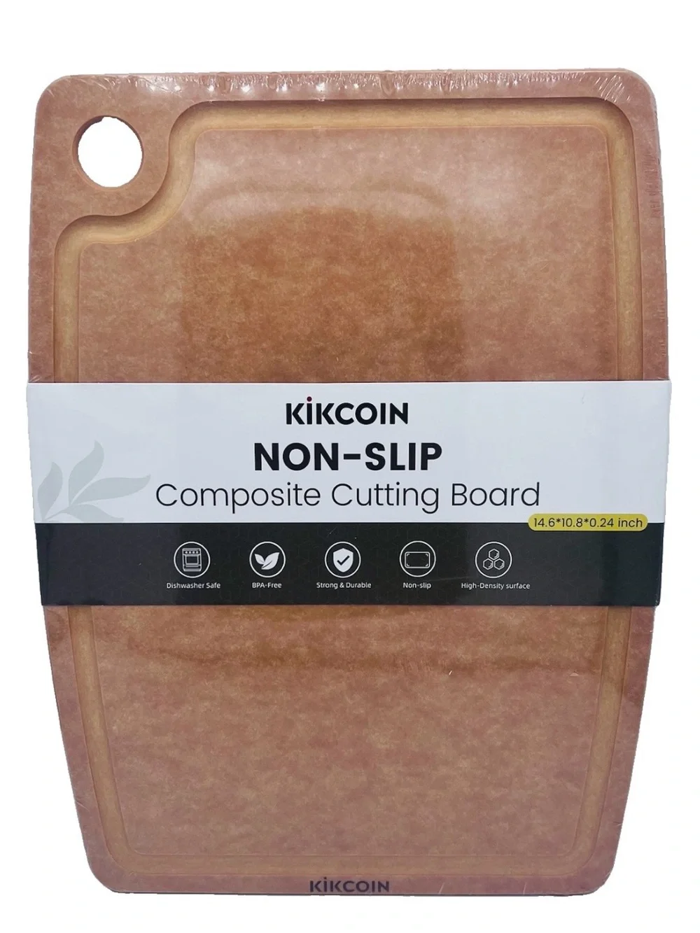 Kikcoin Wood Cutting Board, Cutting Boards for Kitchen Dishwasher Safe Non-sl...